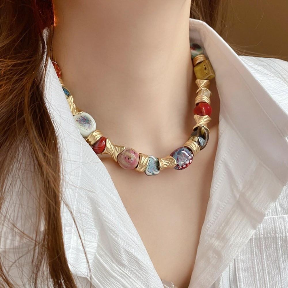 Jewelry Accessories Bohemian Collarbone Chain Geometric Irregular Flower Pendant Choker Vacation
