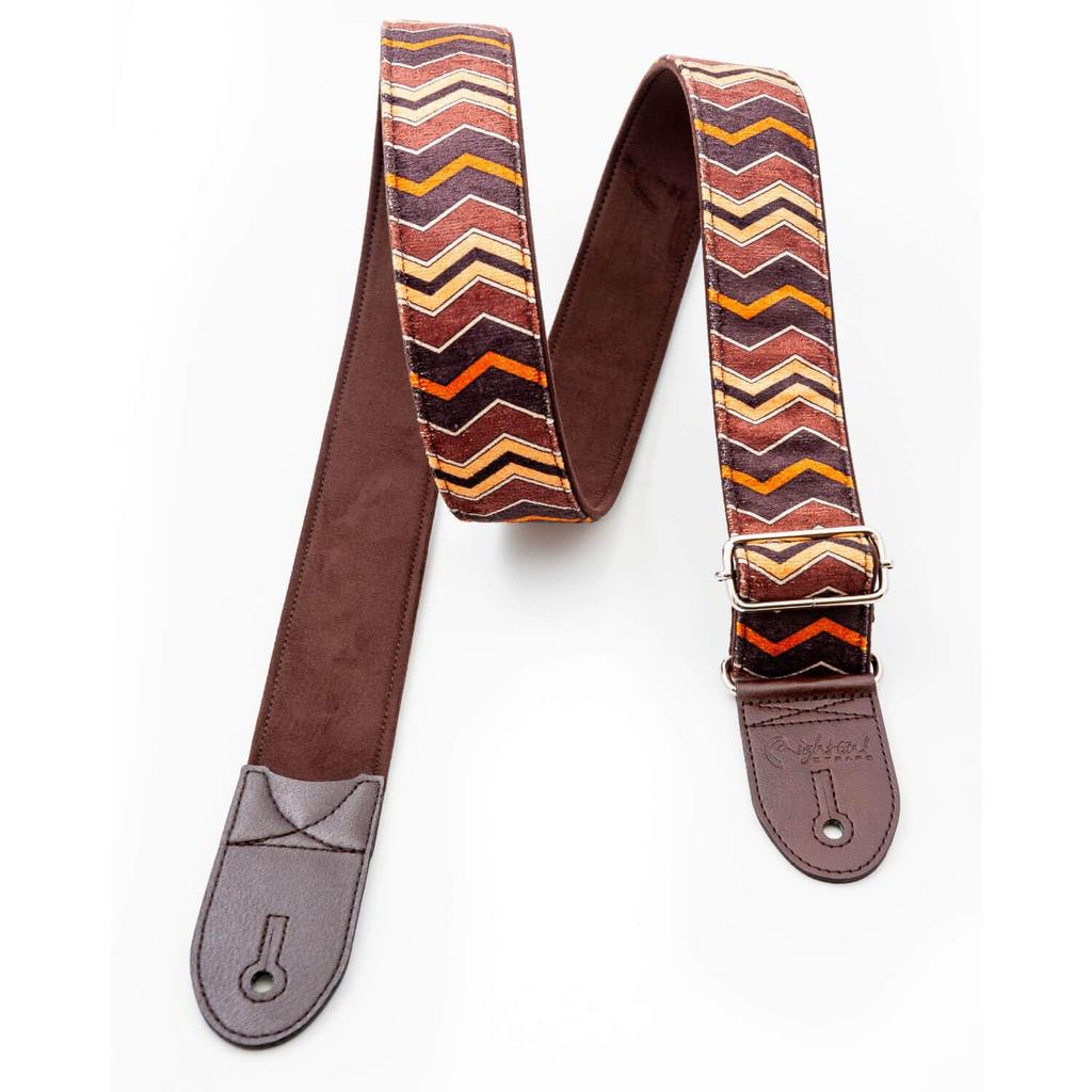 Straps 5cm ZIGGY BROWN RightOn! Guitar/Bass Strap, Wide, 80-145cm,