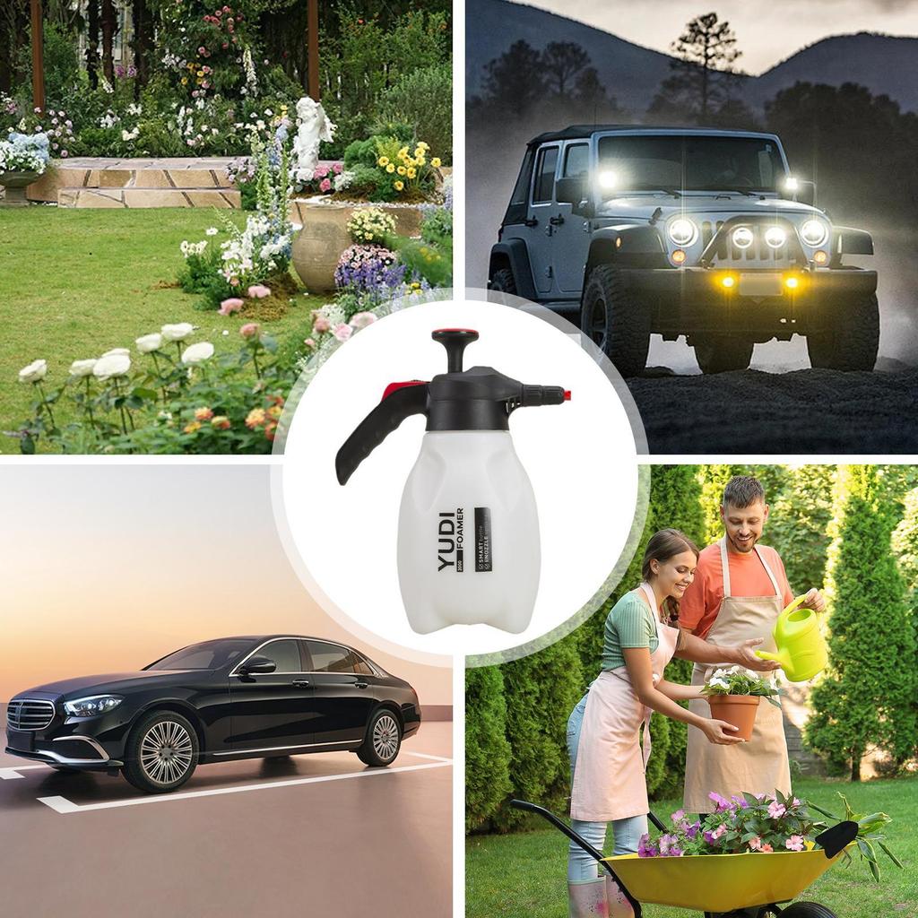 2L Car Foam Sprayer High Pressure Multipurpose Portable Car Wash Hand Pressure Pump Foaming Watering Can for Garden Yard