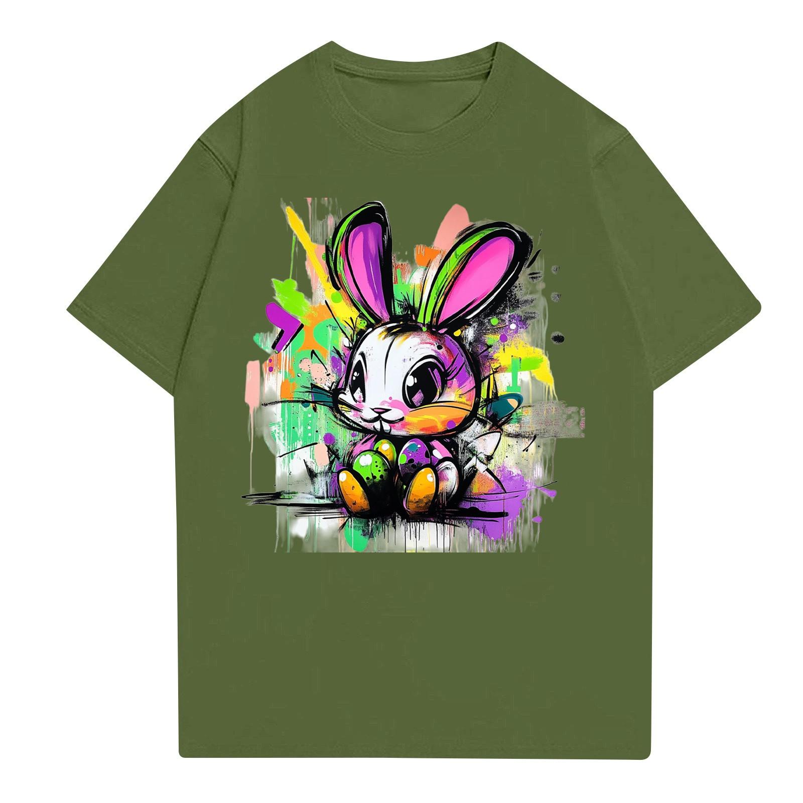 

Женская повседневная футболка с круглым вырезом и короткими рукавами с принтом L армия зеленый