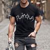 Men's Lightning Print T-shirt Round Neck Casual Fashion T-shirt for Men
