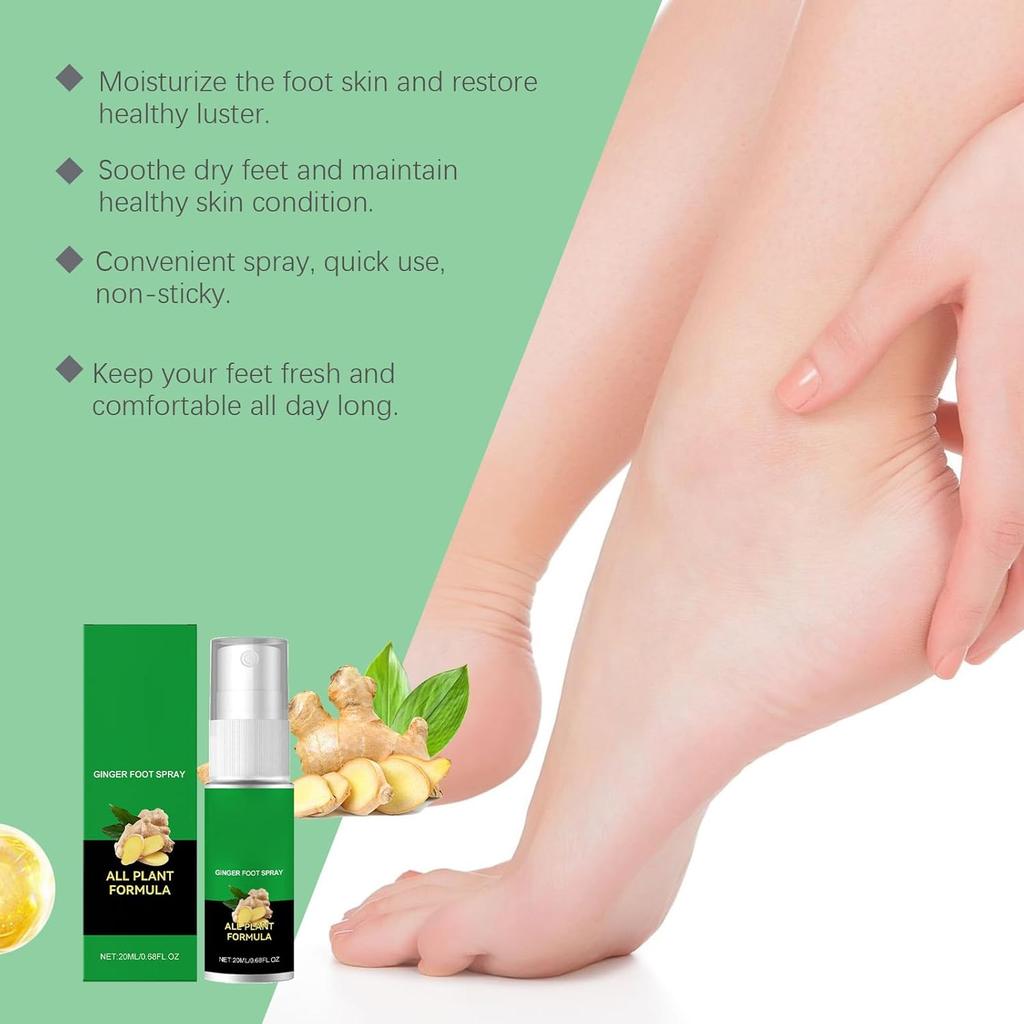 Lifesparking 7 Day Feet Callus Remover, 7 Day Ginger Foot Spray, Foot Ginger Nourishing Spray, Instant Feet Exfoliating Serum, Moisturizing & Smooth