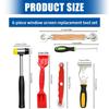 6 In 1 Window Glass Installation Tool Set With 16 Function Steel Scrapers And Rubber Hammer For Sealing Strips Pressing