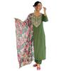 Women's Rayon Embroidered Straight Kurta with Pant and Dupatta Sets (Available In Plus Size)