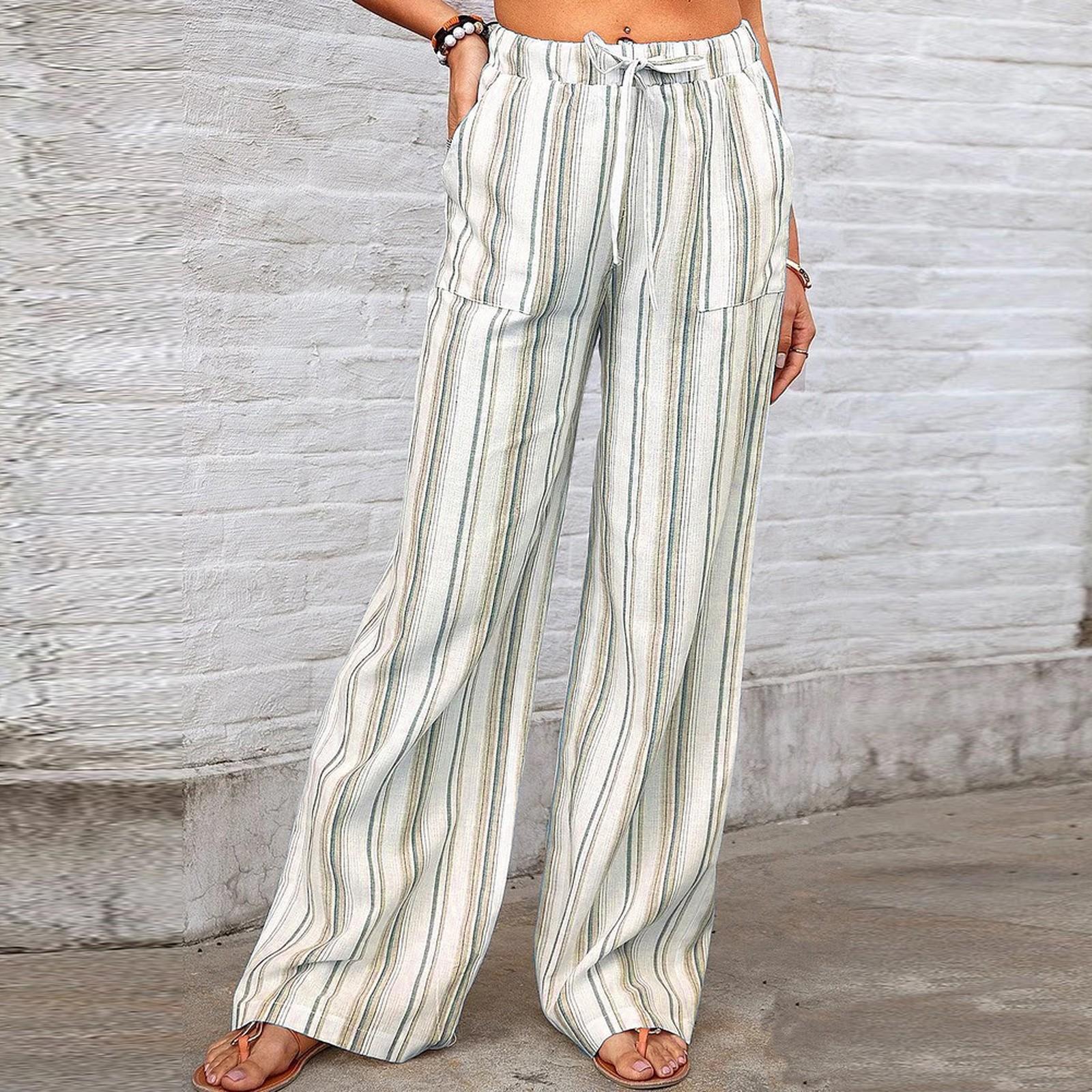 

Women s Straight Pants Fashion Casual Pants Nine Point Harlan Pants S зелений