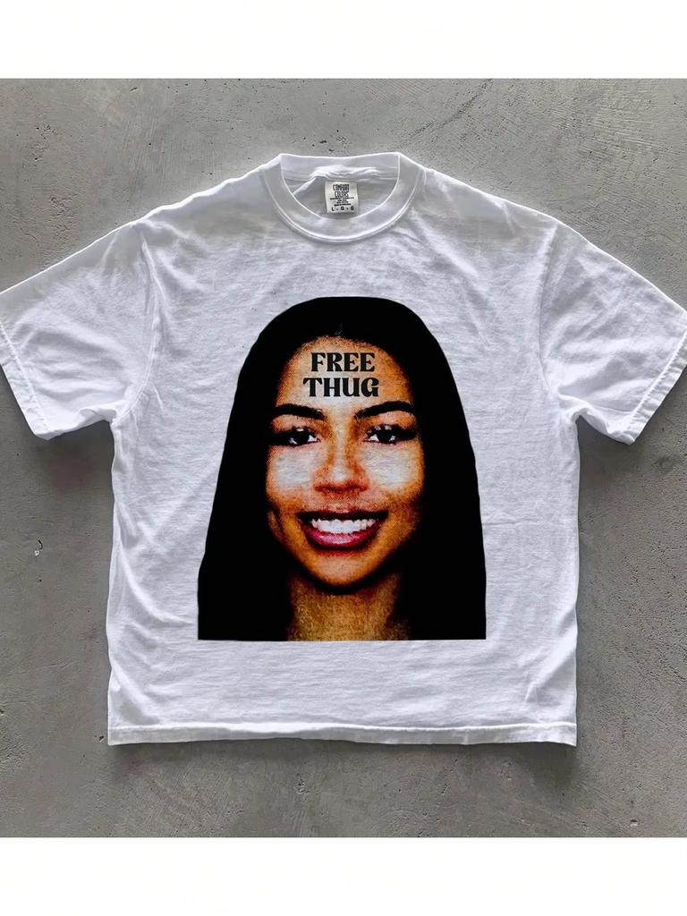The Scientist Street Hip Hop TShirt Classic Big Face Print Crew Neck Short Sleeve Unisex Women Top Y2K Harajuku Street Cotton Tees