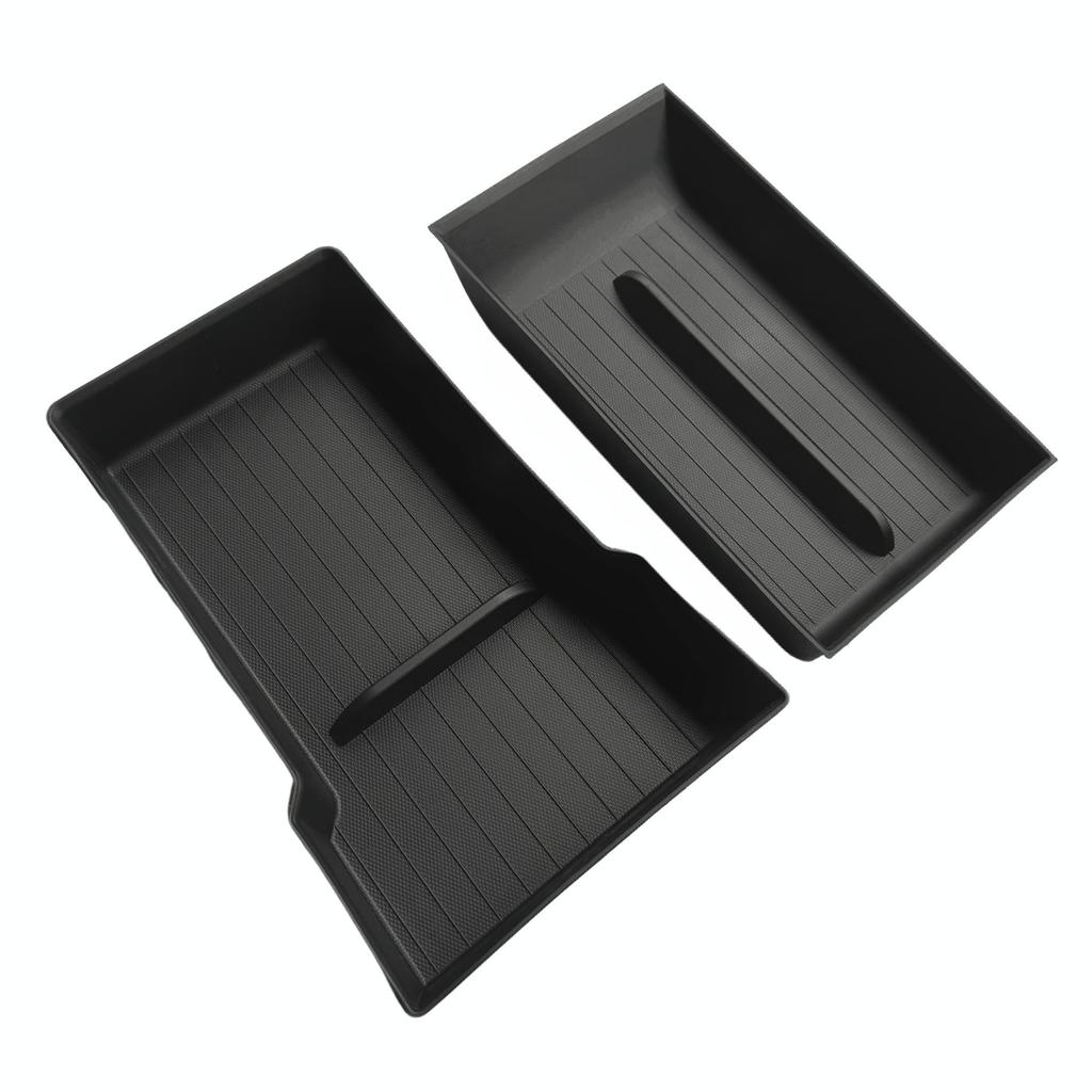 For Tesla Model Y Juniper 2025 TPE Waterproof Central Control Storage Box Armrest Under Stowing Tidying Organize Car Accessories
