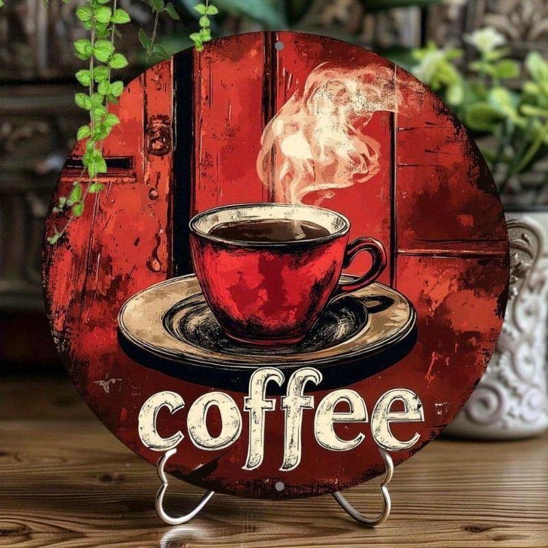 Retro Round Metal Panel for Living Room Bedroom Garage