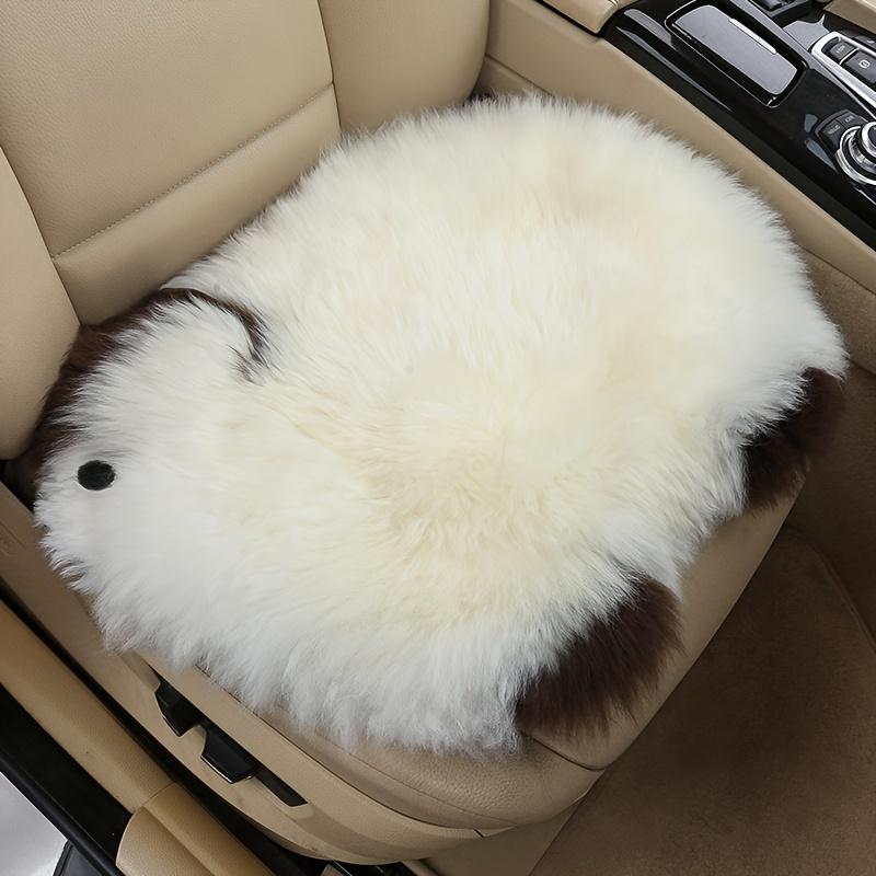 Winter Car Wool Velvet Seat Cushion Wool Velvet Lumbar Support for Women Non-slip Warm Long Hair Single Piece Seat Cushion