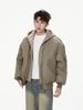 Men's American Faux Two-Piece Quilted Winter Bomber Jacket with Hood
