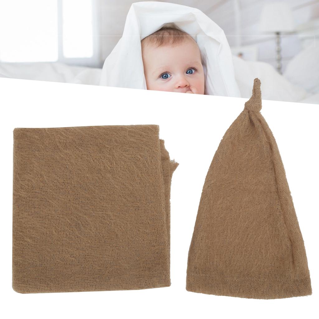 Newborn Photography Wrap Hat Set Breathable Cute Baby Photo Props for Infant Photo Shooting