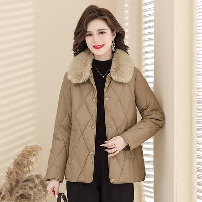 Modische kurze, wattierte Jacke für Damen mittleren Alters, kleine Daunen-Baumwolljacke, wattierte Jacke für Frauen mittleren und höheren Alters