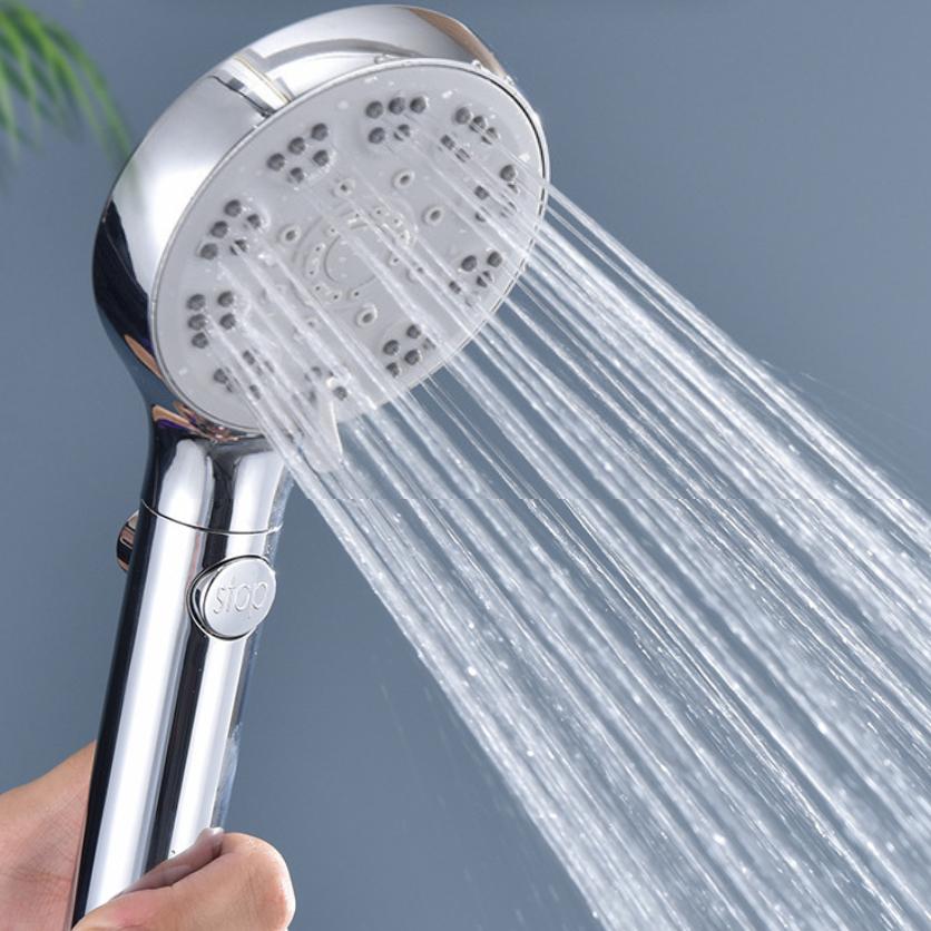 High-pressure Shower Head Set 5 Modes of Adjustment Showerhead Water-saving One-touch Stop Bathroom Accessories