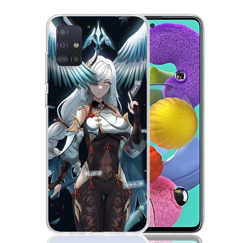 Genshin Impact Shenhe Phone Case for Samsung Galaxy A52 A51 A50S A12 A22 A32 A72 A10S A30S A31 A71 Note 20 Ultra 10 Plus S10 Gal