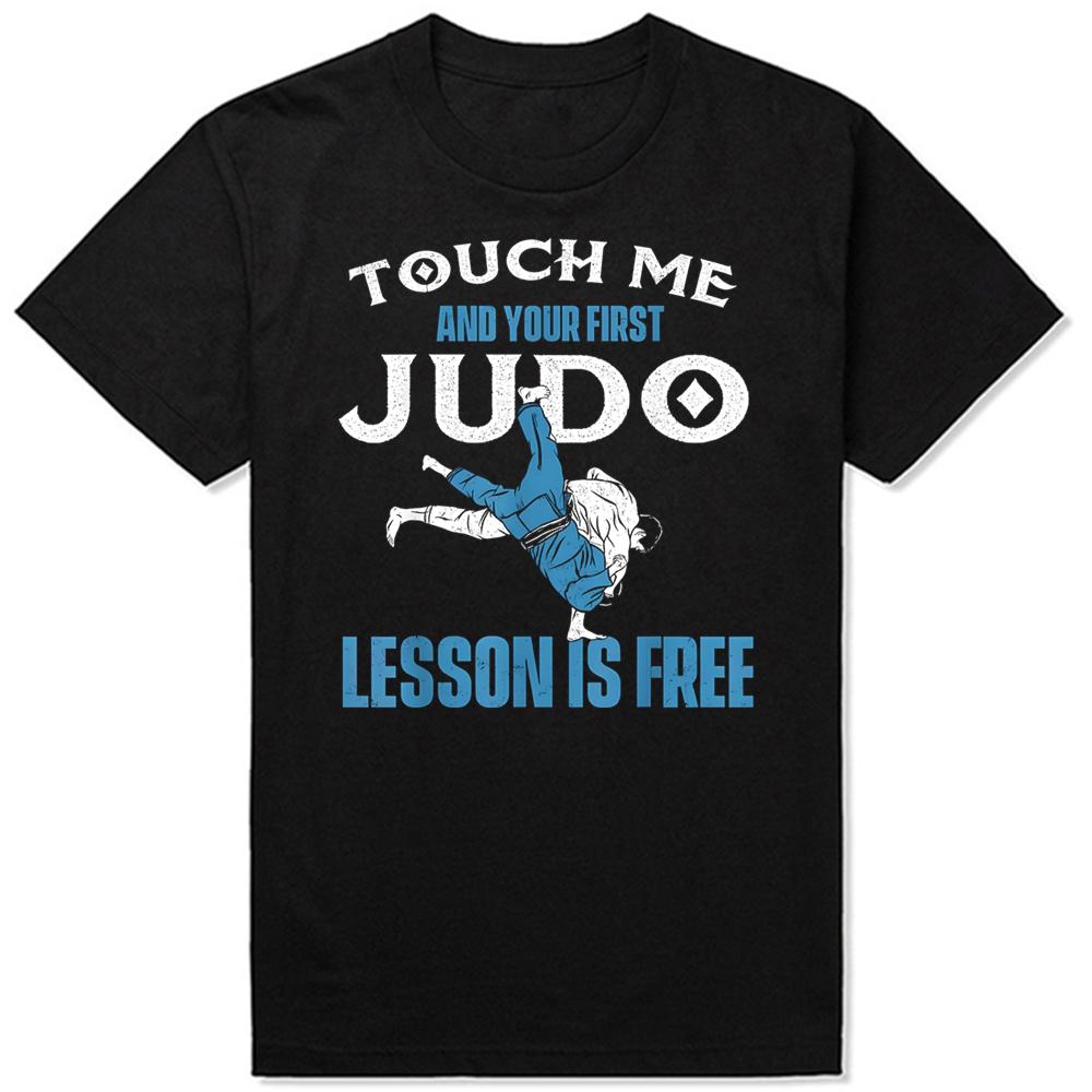 Funny Retro Touch Me Your First Judo Lesson Is Free Tops TShirt Oversized Unisex Tshirt Graphic Tees Mens Clothing Streetwear