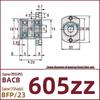 Double-Cut Flange Circlip Bearing Housing, Aluminum Alloy, BACB6800ZZ BFP23.