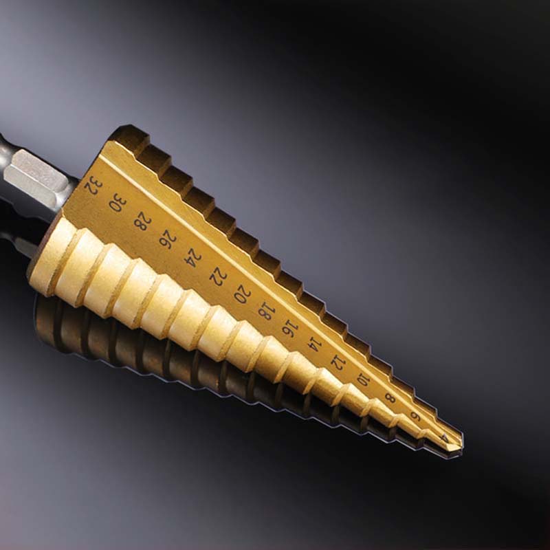 Step Drill Bit Universal Drilling Ultra-Hard Tapered Step Drill Bit for Metal Stainless Steel Multi-Functional Reaming Tool