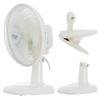 Ventilateur - Blanc - 15 Cm - 2 Vitesses - Clip Et Base - Débit D'air 7 M3/min