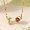 Elegant Stainless Steel Tulip Necklace Glittering Colorful Crystal Charm Jewelry for Women Engagement Event Wear