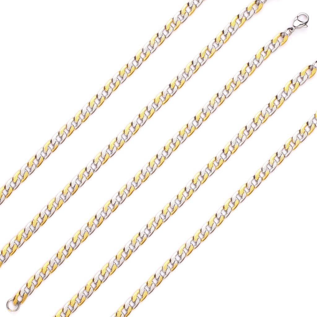 Jewelry plain chain inner horizontal pattern bracelet fashionable personality trend versatile gold chain stainless steel chain bracelet