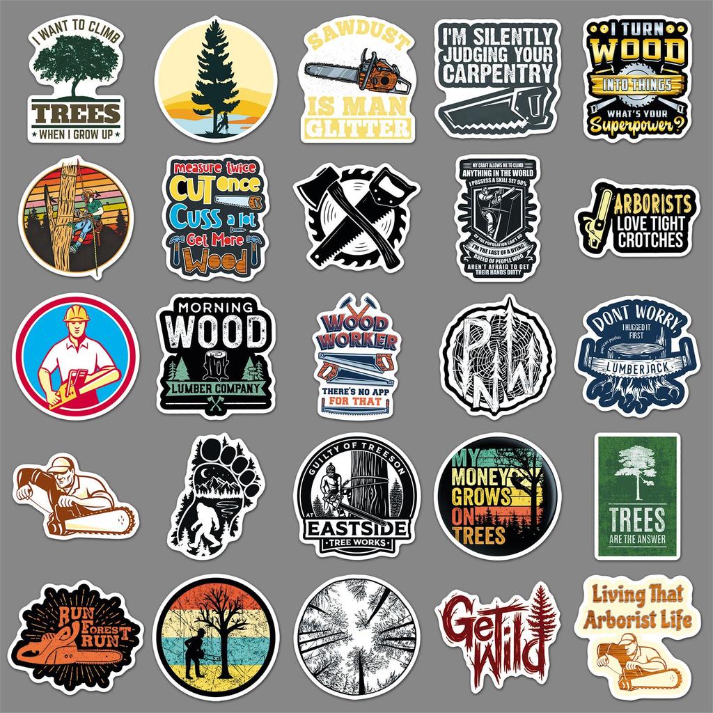 50PCS Creative Outdoor Forestry Stickers: Personalized English Graffiti for Bikes, Water Bottles, Notebooks, & Headphones