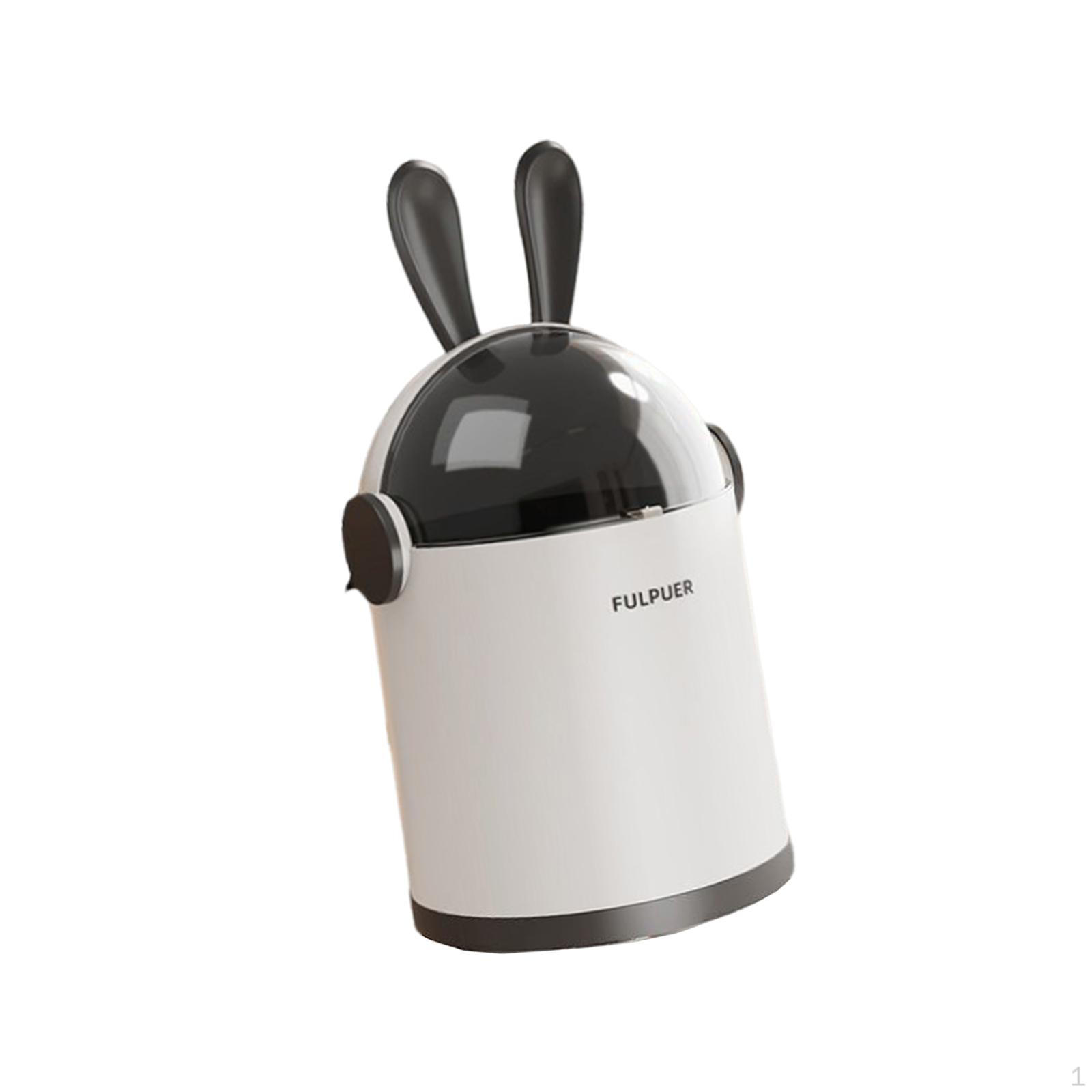 

Cartoon Portable Trash Can for Bedroom, Bathroom, Dining Room, Hotel Bunny_Black Bunny