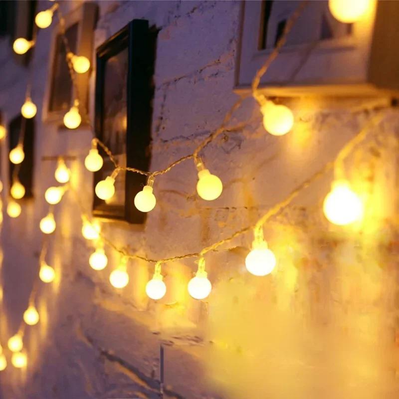 3M 10M 220V Palla di Potenza Luci a Stringa LED Ghirlanda Luci Lampada da Esterno Matrimonio Giardino Luci Fata Decorazione Natalizia