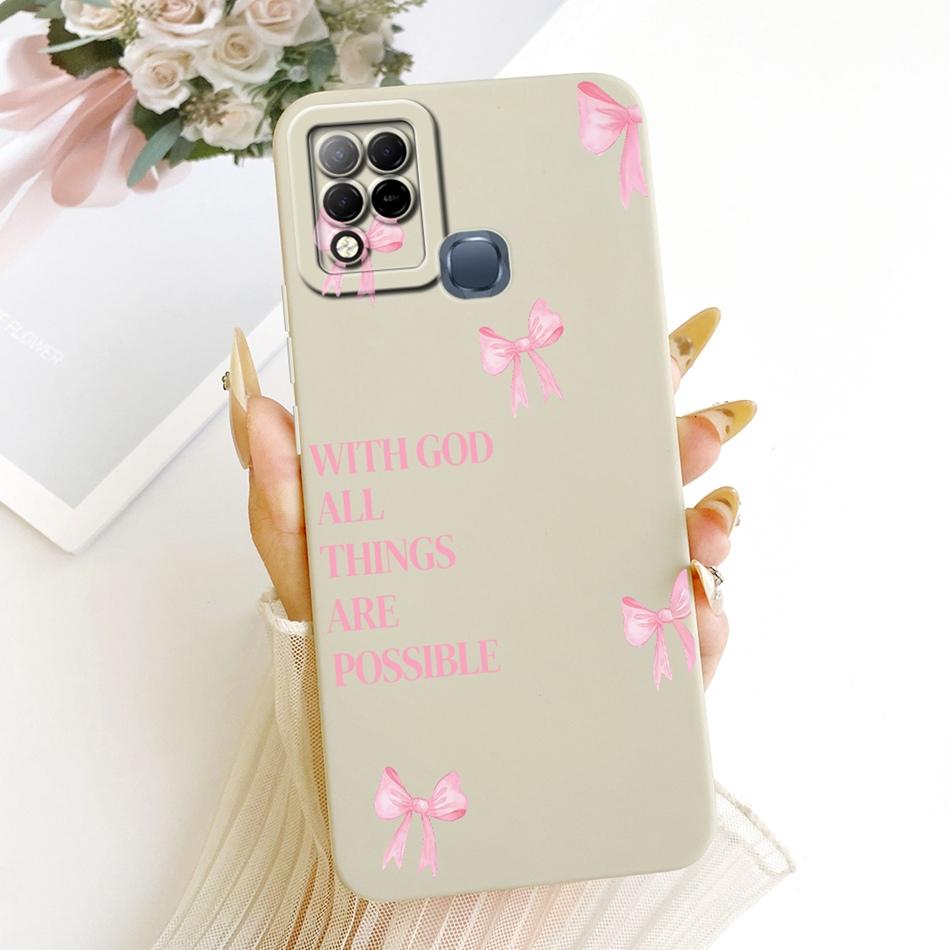 For Infinix Hot 10T 10S NFC 10i X659B X658E X689 X689C Cute Cat Flower Butterfly Cartoon Shockproof Soft Silicone Phone Case
