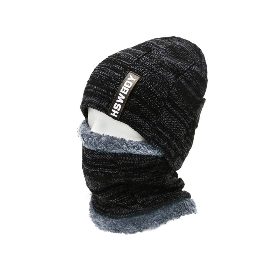 Loogdeel Neck Warmer Wool Lining Thick Warm Windproof Beanies Balaclava Outdoor Skullies Bonnet Winter Fleece Lined Knitted Hat