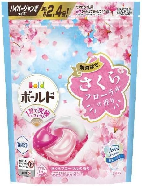 

Bold Gel Ball 4D, Spring Sakura Floral Scent, Refill, Hyper Jumbo Size, 26 Pieces