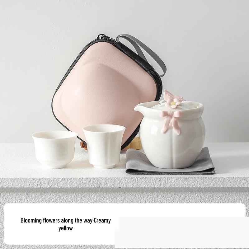 Portable Ceramic Kung Fu Tea Set with Quick Cup