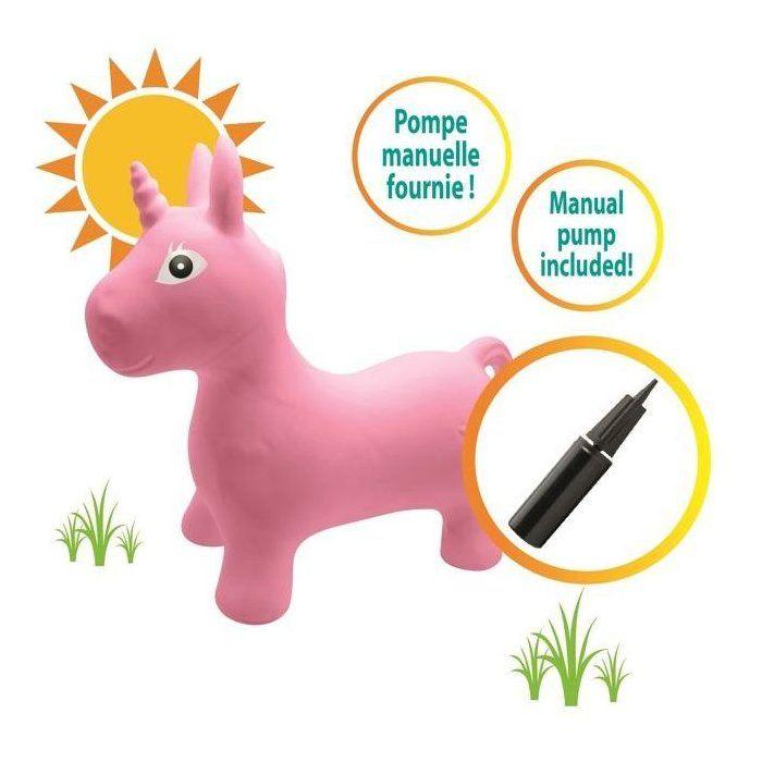 Porteur - LEXIBOOK - Licorne Sauteuse Gonflable en Peluche - Housse Amovible - Pour Enfant a partir de 3 ans