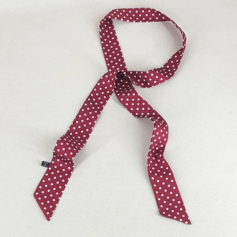 New Gradient Narrow Wide Wave Point Silk Scarf Women's Korean Edition Fashion Long Strip Multi Functional Decorative Belt Ribbon