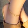 Anklets Allergy Leave On Double Chain Hawaiian Thin Extra Fine Gold Pair Adjuster Included [Alavel] Women's [Metal Compatible]