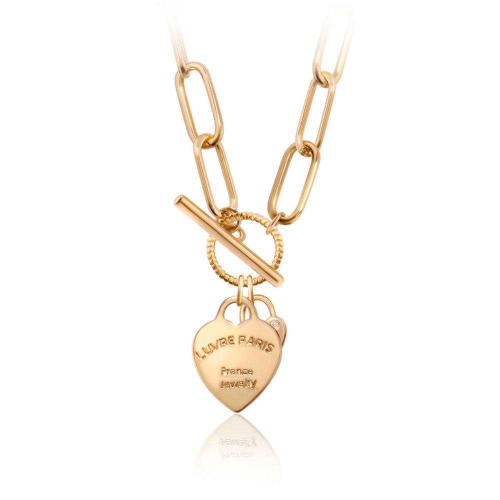 [Luvre Paris] Heart Louvre Chain Necklace Na0366