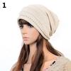 Women Autumn Fashion Hip Hop Cap Winter Warm Casual Pleated Crochet Beanie Hat