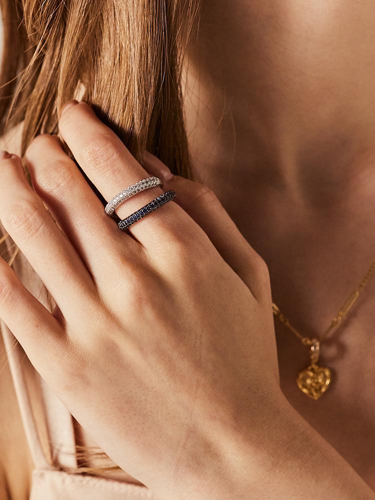 Sosoo [Set] Cubic Line Layered Ring