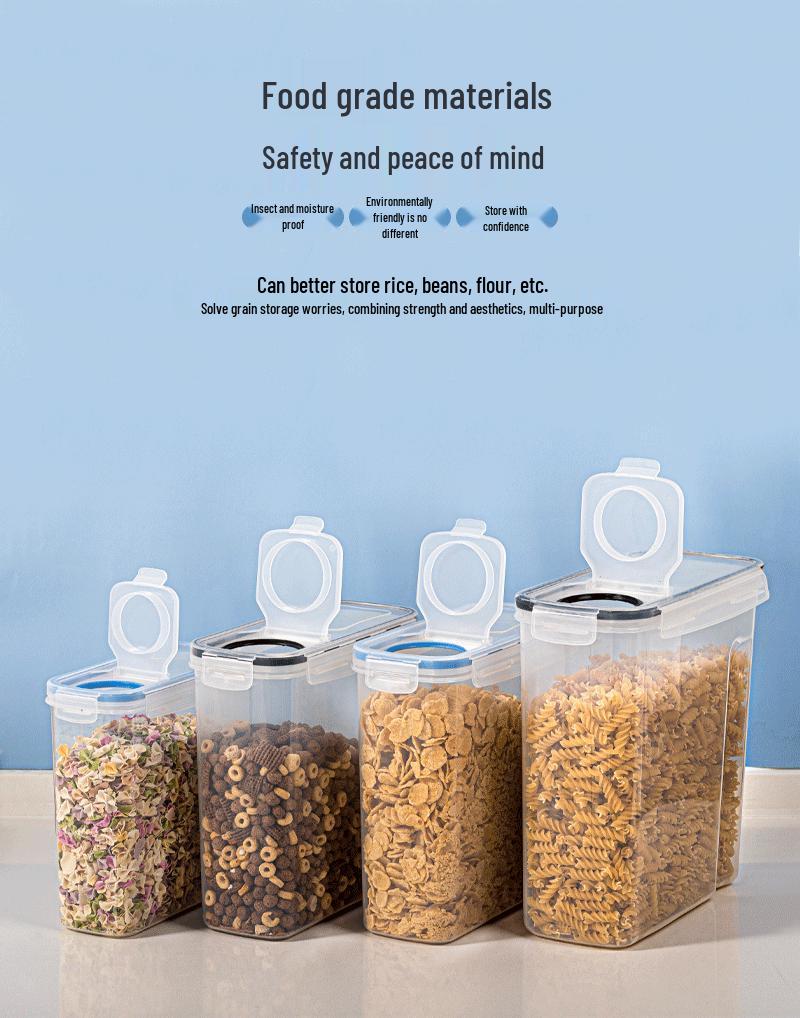 Cross-Border Transparent PP Plastic Storage Jar for Grains and Cereals - Sealed Kitchen Container