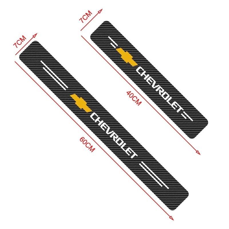 Carbon Fiber Car Sticker Auto Door Threshold Waterproof For Chevrolet Colorado Cruze Spark Captiva Malibu Trax Aveo Camaro