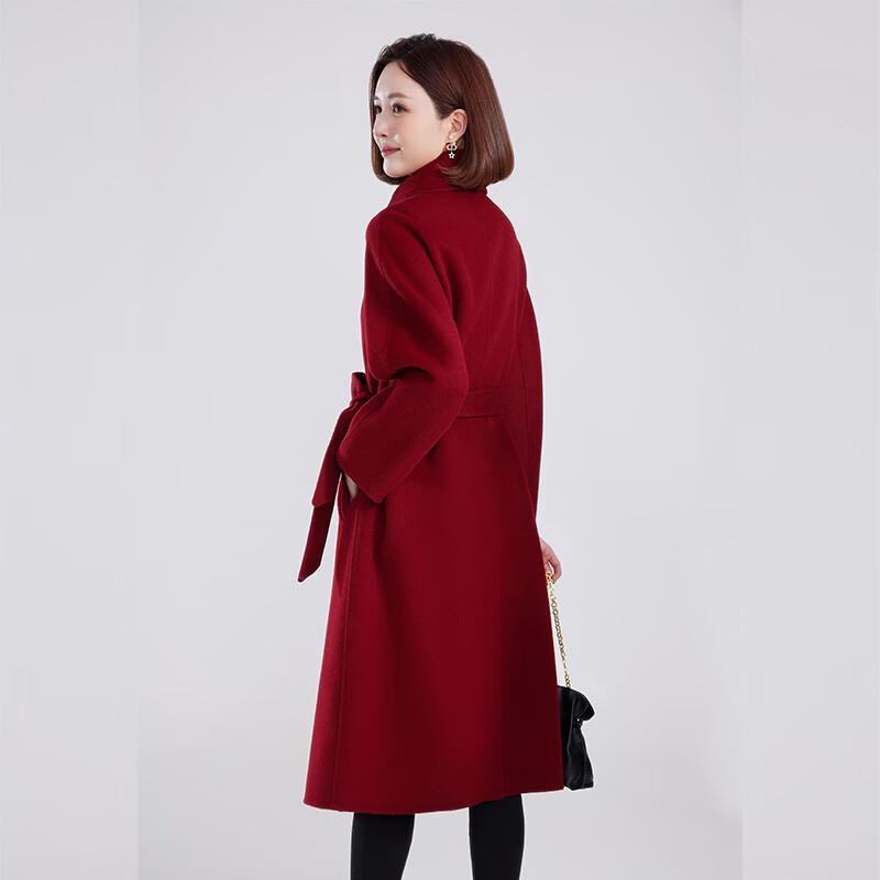 Fengmao Women's 100% Wool Mid-Length Double-Faced Coat