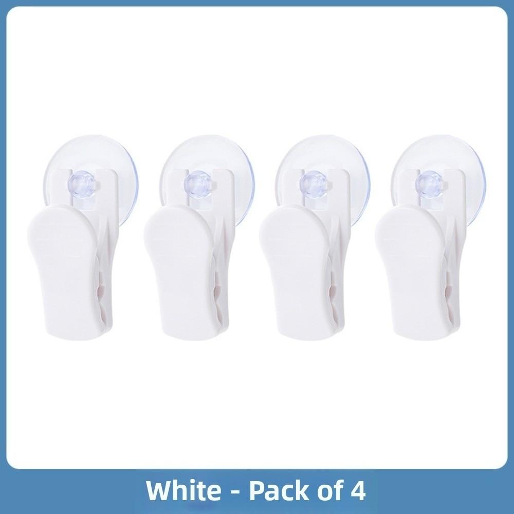 1/4pcs Fixed Suction Cup Storage Clip ABS Bathroom Storage Clip  Kitchen Accessorie
