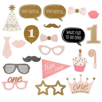 20Pcs Baby's 1st Birthday Party Funny Po Booth Props Shower Mustache On Stick