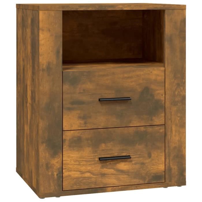VidaXL Bedside Table Smoked Oak 50x36x60 Cm Engineered Wood 816733