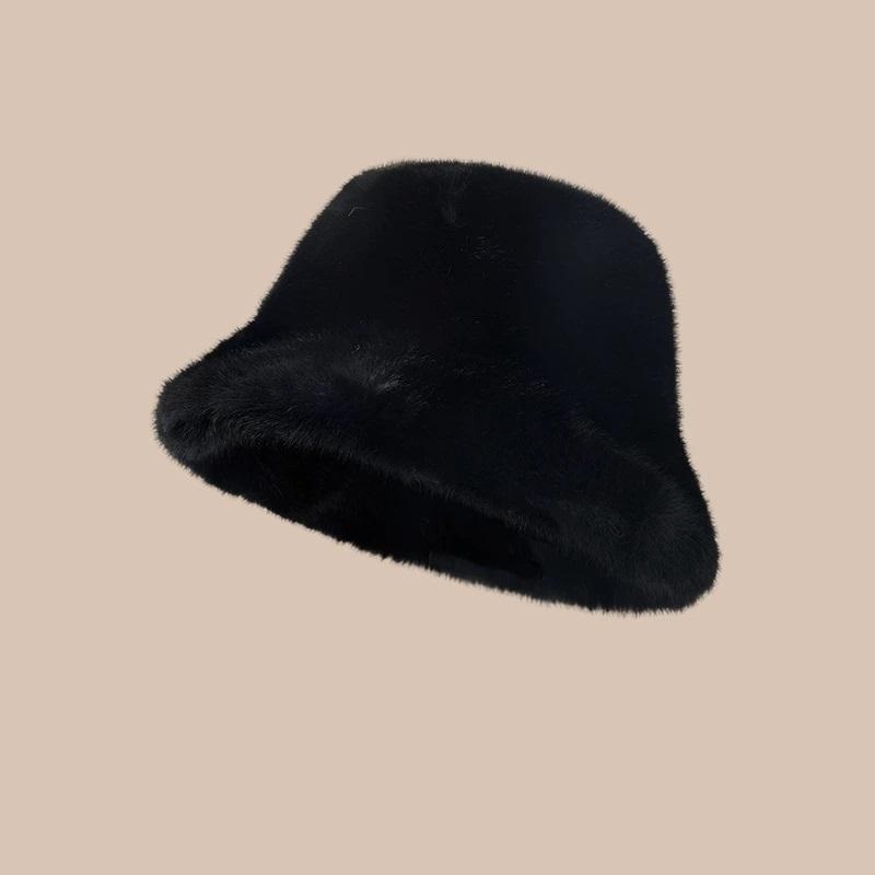 New Autumn And Winter Plush Warm Ear-Protecting Face-Slimming Fisherman Hat Stylish And Versatile Bucket Hat