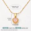 Heart Necklace Set: Natural Stone Cross, Stainless Steel, Waterproof, Colorfast, Fashionable Layered Clavicle Chain for Women