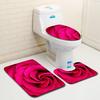 Rose Floor Mat Bathroom Mat Toilet Three-Piece Set