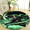 1pc Z-Zoro  Print Round Carpet Chair Round Carpet Suitable for Bedroom Living Room Home Decorative Carpet