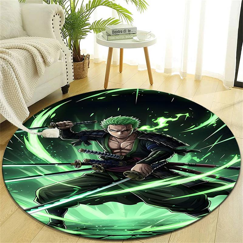 1pc Z-Zoro  Print Round Carpet Chair Round Carpet Suitable for Bedroom Living Room Home Decorative Carpet