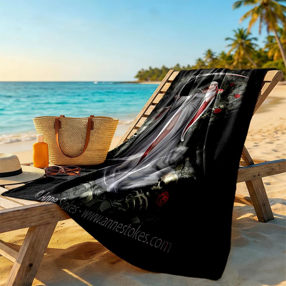 Gothic Style Beach Towel Super Soft & Absorbent Comfortable Lightweight Suitable for Swimming, Gym, Camping, Yoga Vacation