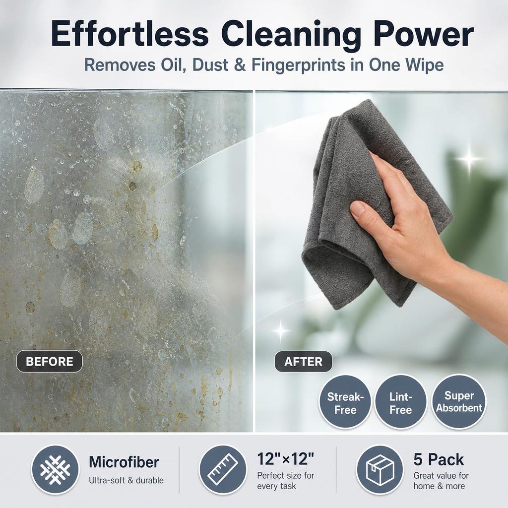 Multipurpose Microfiber Cleaning Cloth for Kitchen and Home